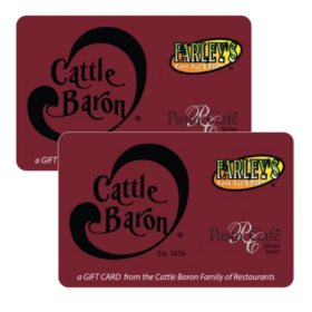 Cattle Baron Steakhouse $50 Gift Card Multi-Pack, 2 x $25