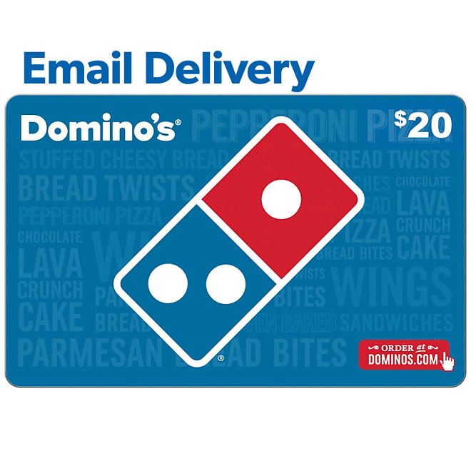 Domino's Pizza Email Delivery Gift Cards, Various Amounts