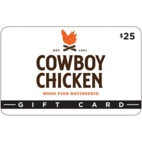 Cowboy Chicken $50 Value Gift Cards - 2 x $25