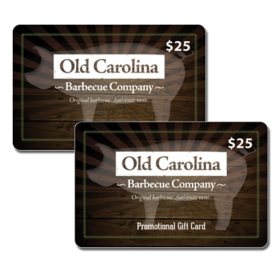 Old Carolina Barbecue $50 Gift Card Multi-Pack, 2 x $25