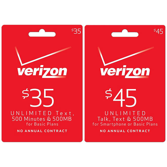 Verizon Wireless Refill Prepaid Airtime - Various Amounts