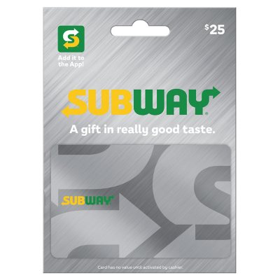 Subway $25 Gift Card - Sam's Club