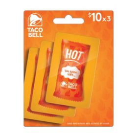 Taco Bell $30 Gift Card Multi-Pack, 3 x $10