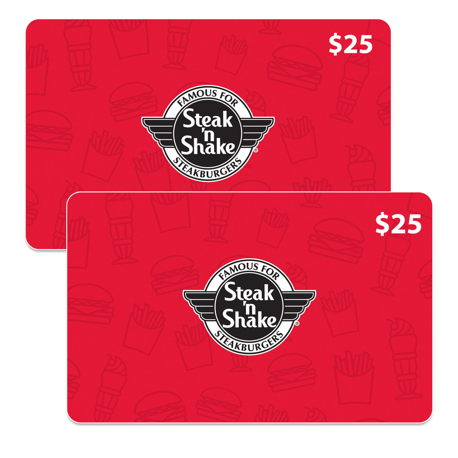 Steak 'n Shake $50 Gift Card Multi-Pack, 2 x $25