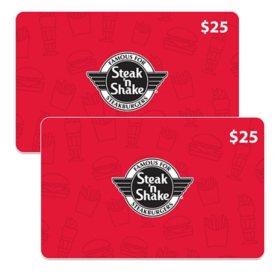 Steak 'n Shake $50 Gift Card Multi-Pack, 2 x $25