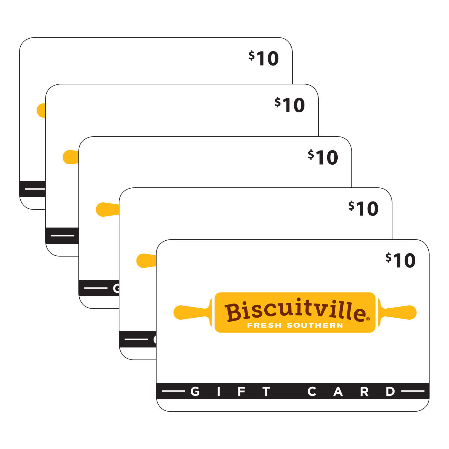 Biscuitville $50 Gift Card - 5 x $10
