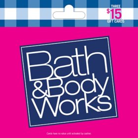 Bath & Body Works $45 Value Gift Cards -3 x $15