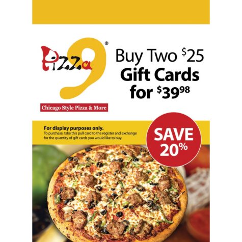 Pizza 9 (TX, NM) $50 Value Gift Cards - 2 x $25
