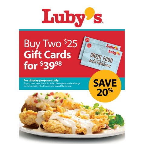 Sam's Club Luby's Cafeterias Gift Card Promotion