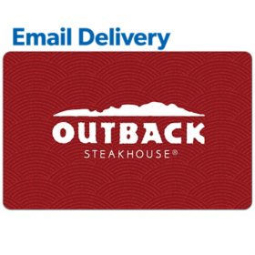 Outback Steakhouse Email Delivery Gift Card, Various Amounts