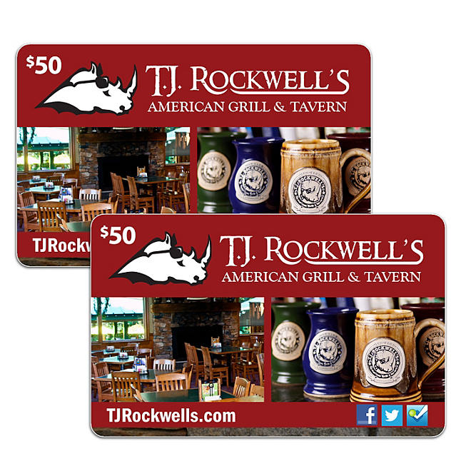 TJ Rockwell's - 2 x $50 Gift Cards