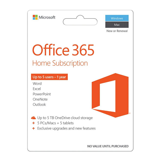 Microsoft Office 365 Home, 1-year subscription