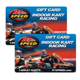 K1 Speed $50 Value Gifts Cards - 2 x $25