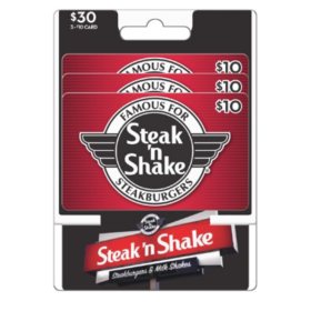 Steak 'n Shake $30 Gift Card Multi-Pack, 3 x $10