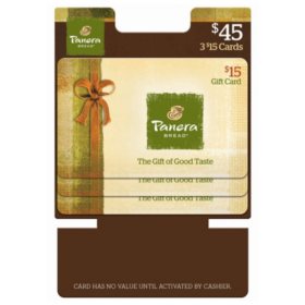 Panera Bread $45 Gift Card Multi-Pack, 3 x $15