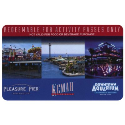 Galveston Pleasure Pier, Kemah Boardwalk, Downtown Aquarium 100 Gift