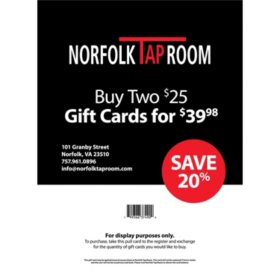 Norfolk Tap Room 50 Gift Card Sam S Club