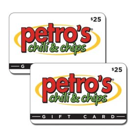 Petro's Chili and Chips $50 Value Gift Cards - 2 x $25