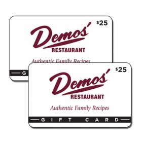 Demos $50 Value Gift Cards - 2 x $25