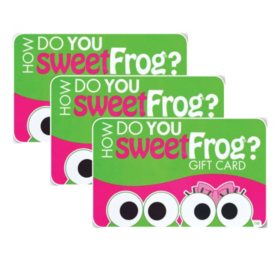 SweetFrog Premium Frozen Yogurt Shop $30 Gift Card Multi-Pack, 3 x $10