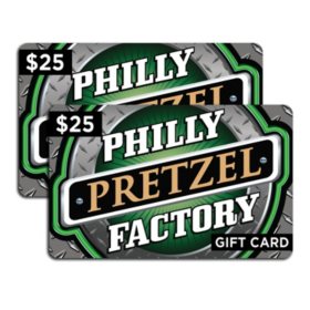 Philly Pretzel Factory $50 Value Gift Cards - 2 x $25