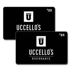 Uccello's $50 Gift Card Multi-Pack, 2 x $25