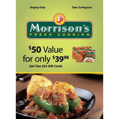 Morrison's Cafeteria and Piccadilly Restaurants - 2 x $25 Value Gift Cards  - Sam's Club