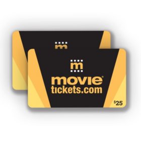 Movietickets.com $50 Gift Card Multi-Pack, 2 x $25