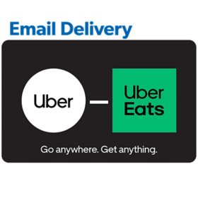 Uber Email Delivery Gift Card, Various Amounts