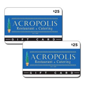 Acropolis Restaurant $50 Gift Card Multi-Pack, 2 x $25 