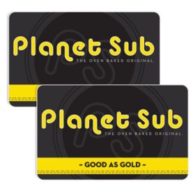 Planet Sub: Corporate $50 Value Gift Cards - 2 x $25