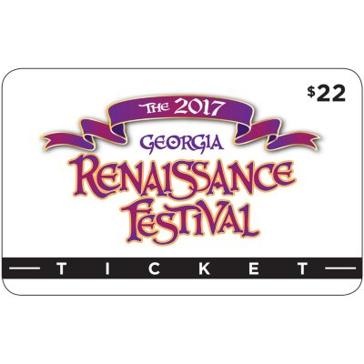 Renaissance Festival 2 x 22 GRF Adult Tickets for 28.20
