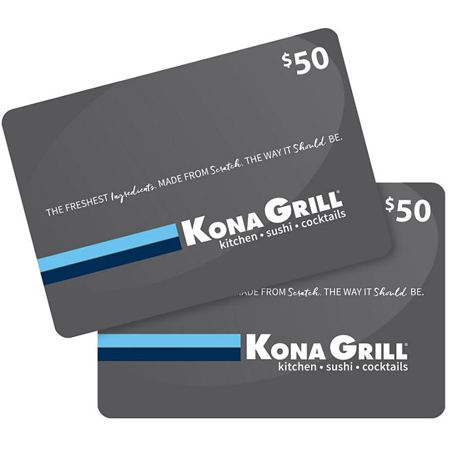 Kona Grill $100 Value Gift Cards - 2 x $50