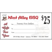 $60 West Alley BBQ and Smokehouse Gift Card