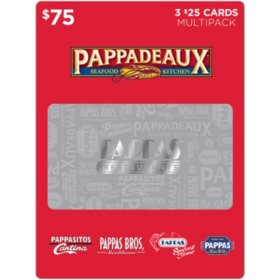 Pappas Restaurants $75 Gift Card Multi-Pack, 3 x $25