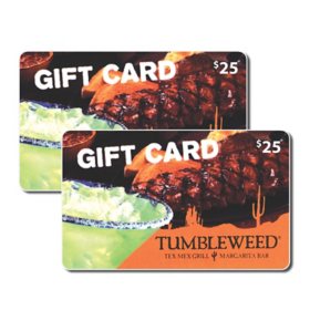 Tumbleweed Tex Mex Grill $50 Gift Card Multi-Pack, 2 x $25 