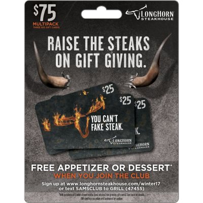 LongHorn Steakhouse - Still searching for the perfect gift? Our Steak Knife  Sets* and LongHorn gift cards will make the steak lover on your list smile!  *Available for $29.99 at participating restaurants