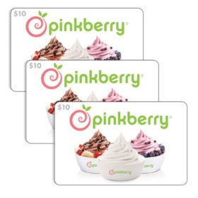 Pinkberry $30 Gift Card Multi-Pack, 3 x $10