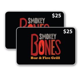 Smokey Bones Bar & Fire Grill $50 Gift Card Multi-Pack, 2 x $25