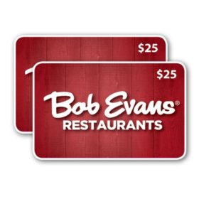 Bob Evans $50 Value Gift Cards - 2 x $25