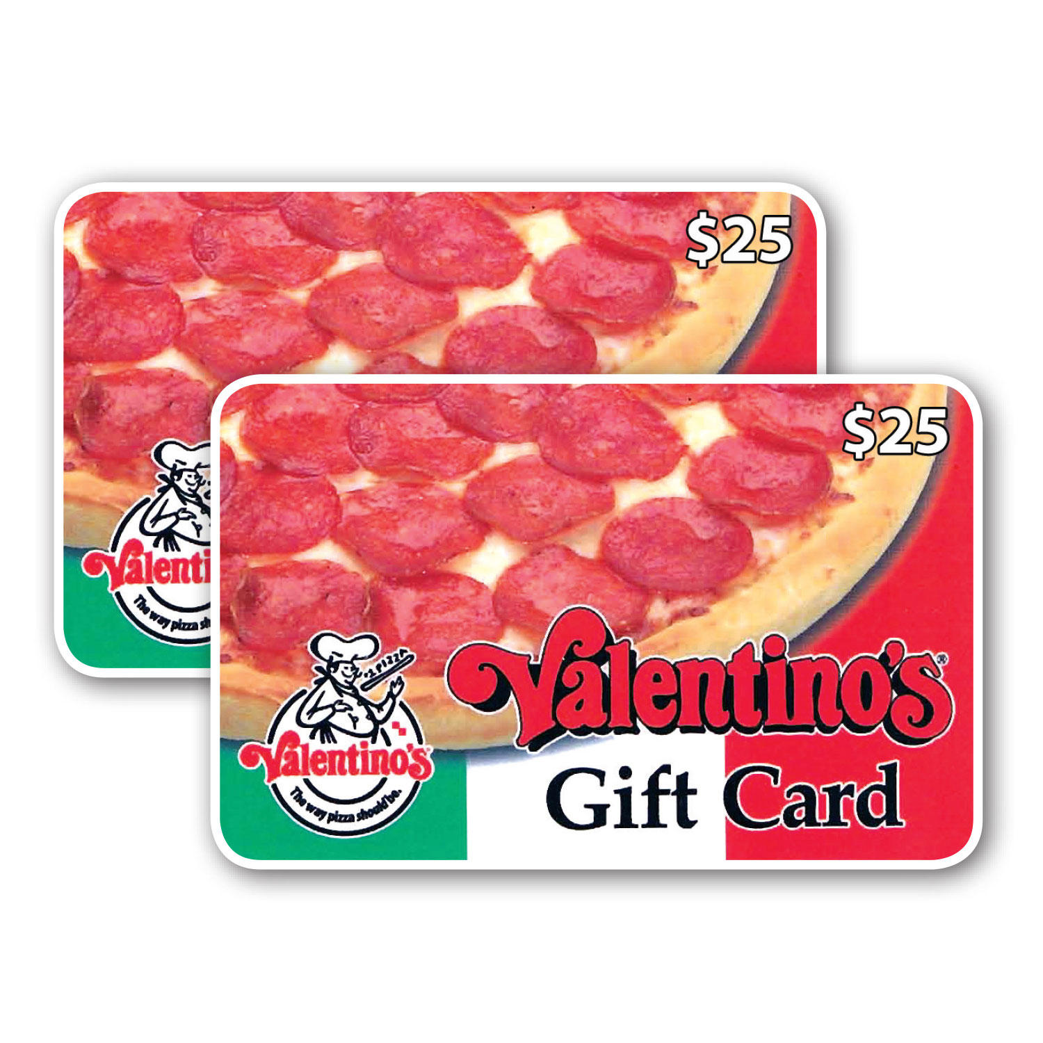 Valentino's Gift Cards - 2 X $25