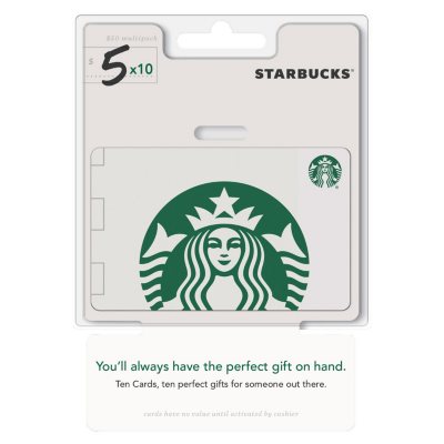 Starbucks $50 Value Gift Cards - 10 x $5 - Sam's Club