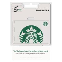 Starbucks $50 Value Gift Cards - 10 x $5