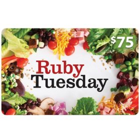 Ruby Tuesday $75 Email Delivery Gift Card