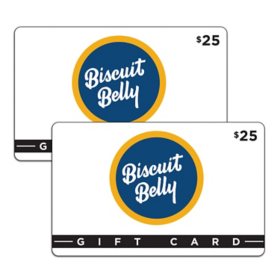 Biscuit Belly $50 Gift Card Multi-Pack, 2 x $25