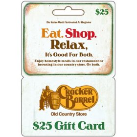 Cracker Barrel $25 Gift Card