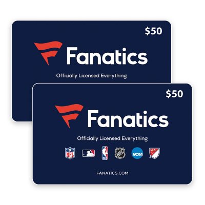 $100 (2 x $50) Fanatics Value Gift Cards