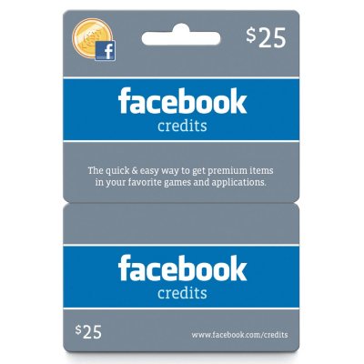 FACEBOOK CREDITS 25 PREPAID CARD Sam's Club