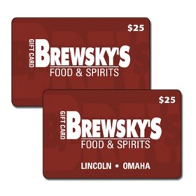 Brewsky's $50 Value Gift Cards, 2 x $25