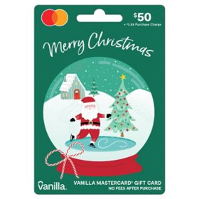 $50 Vanilla Mastercard Santa Snowdome Gift Card 